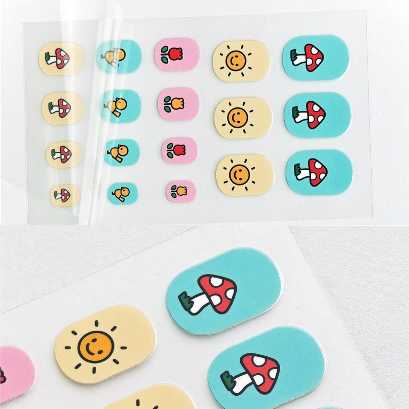 IHUKEIT Colorful Kid Nail Stickers Full Nail Wraps for Kids Girls Self Adhesive Nail Strips for Nail Art Decoration Fun Including Rainbow Cat Rabbit Flower Strawberry Heart Sun for Age 8 and Older (10 Sheets) - Image 4